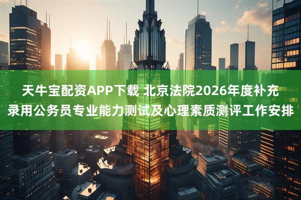 天牛宝配资APP下载 北京法院2026年度补充录用公务员专业能力测试及心理素质测评工作安排